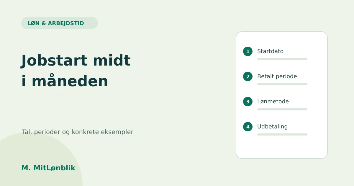 Startdato, Betalt periode, Lønmetode, Udbetaling